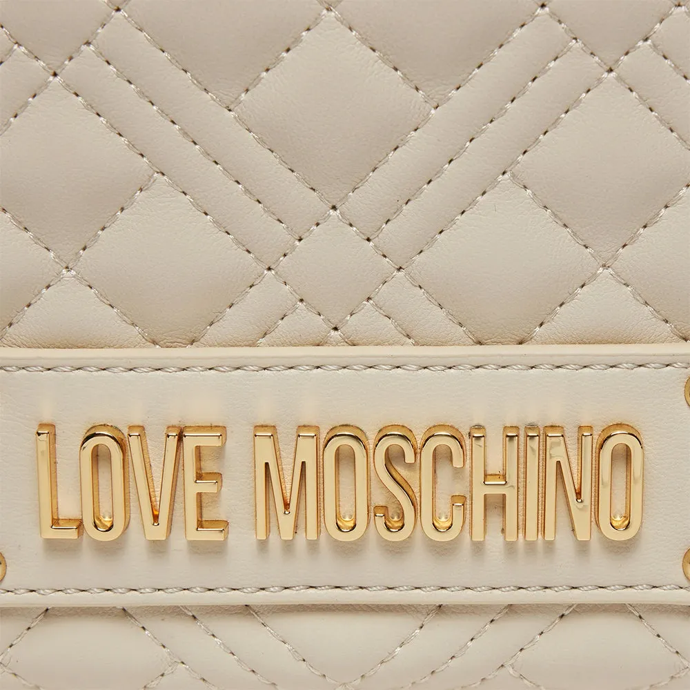 Camera Case con Tracolla LOVE MOSCHINO linea Shiny Quilted Avorio