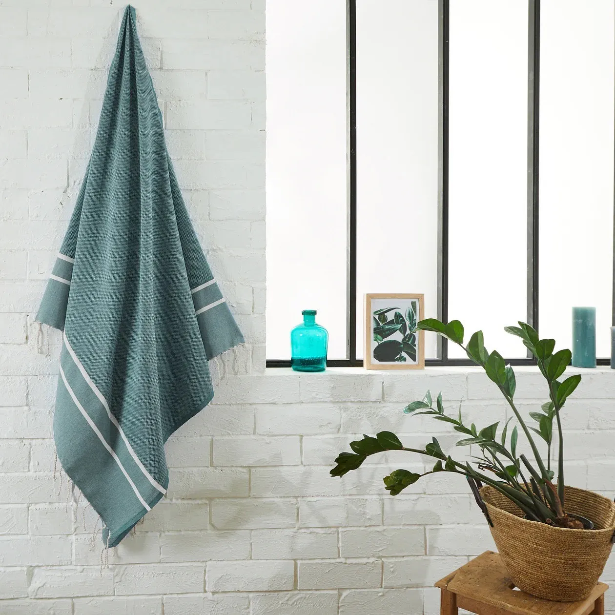 Canard Blue Herringbone Fouta