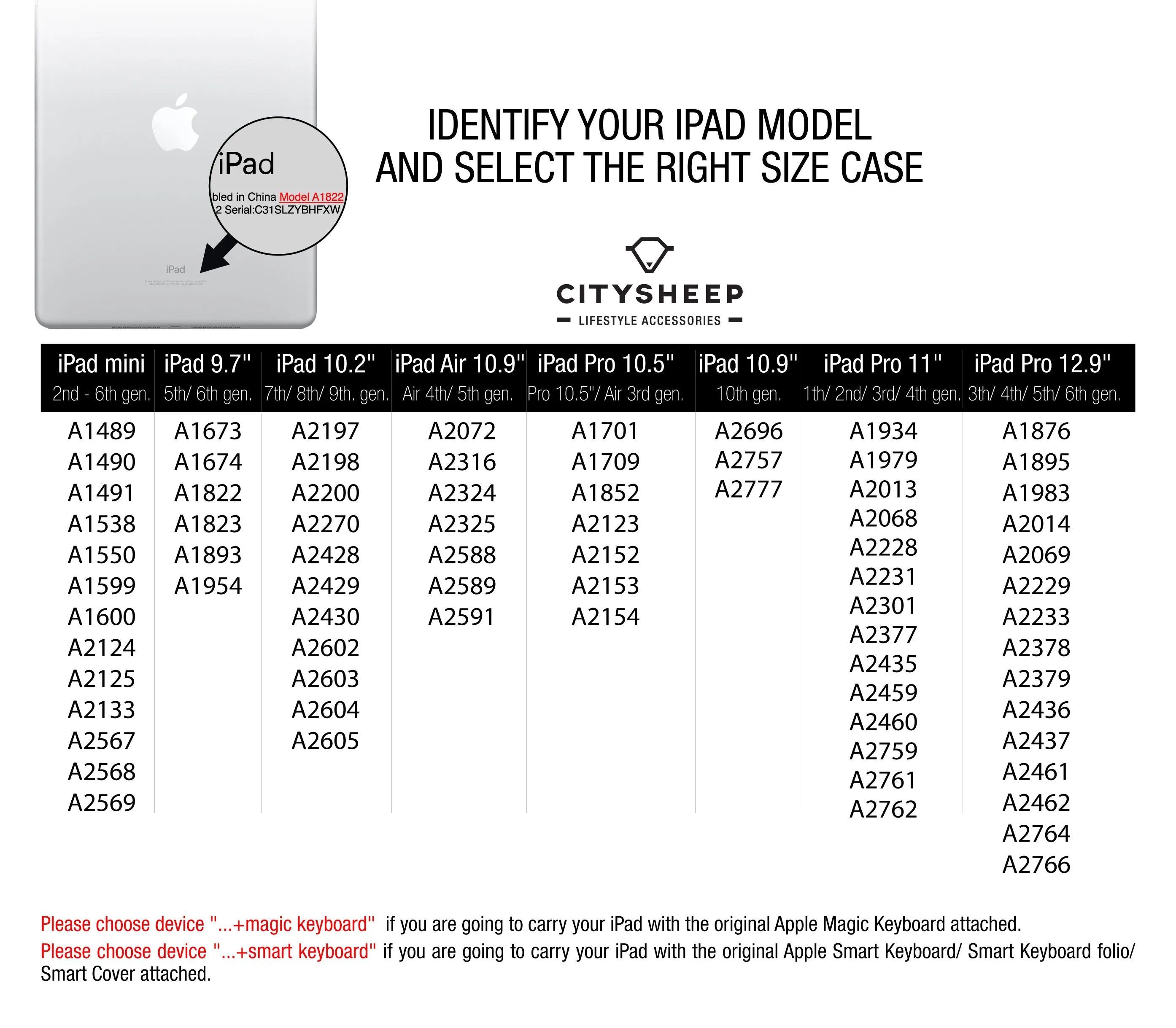 CARRY MORE iPad Pro 11/ Air 10.9/ 10.5/ 10.2/ 9.7/ mini Classy Black/