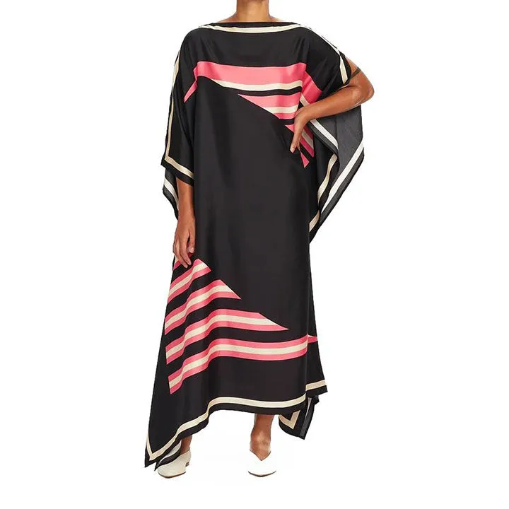 Casual Wear Striped Pattern Crepe Kaftan KAF0011