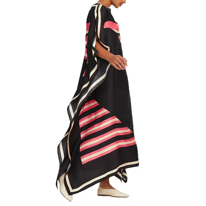 Casual Wear Striped Pattern Crepe Kaftan KAF0011