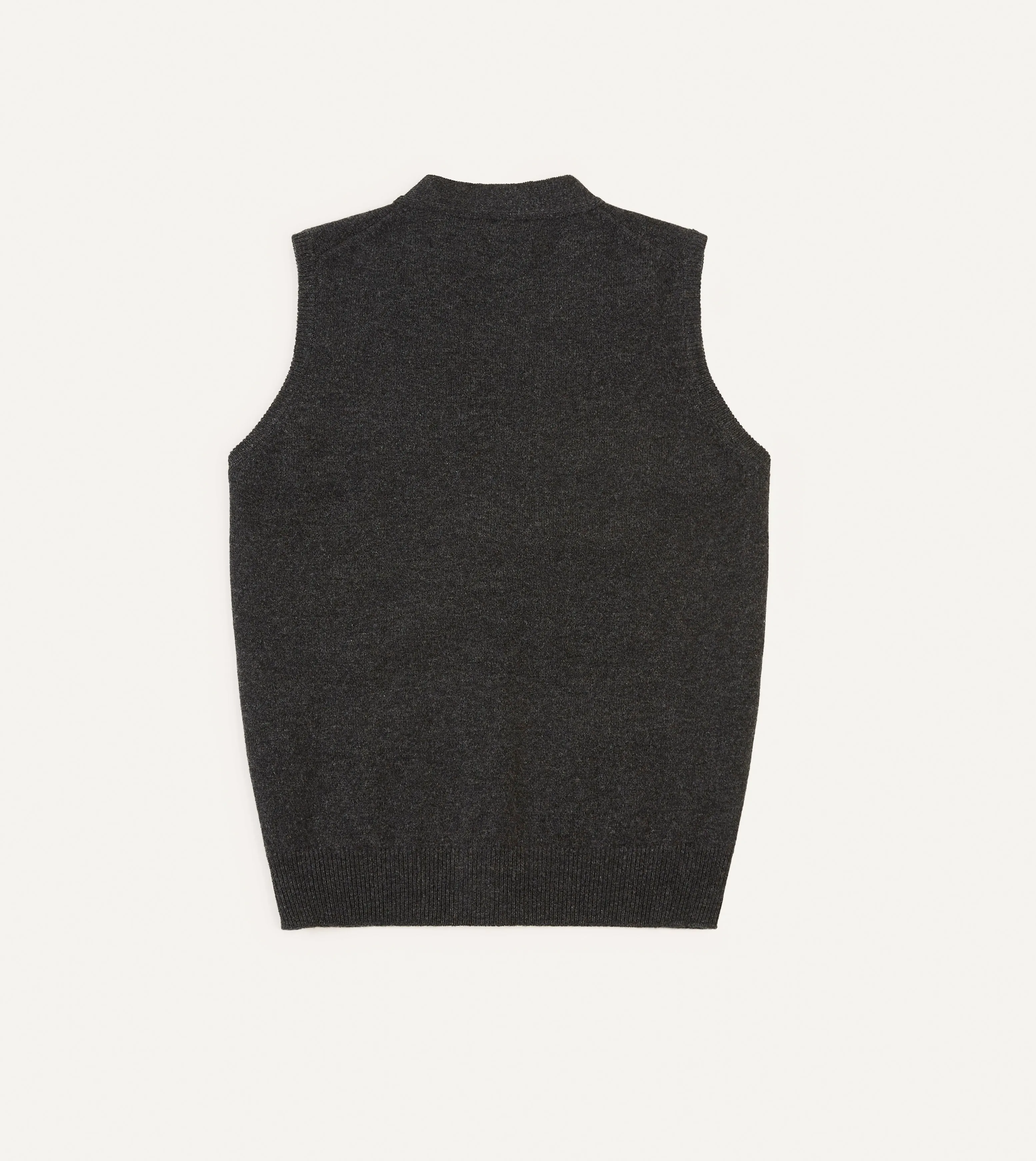 Charcoal Lambswool Sleeveless Cardigan