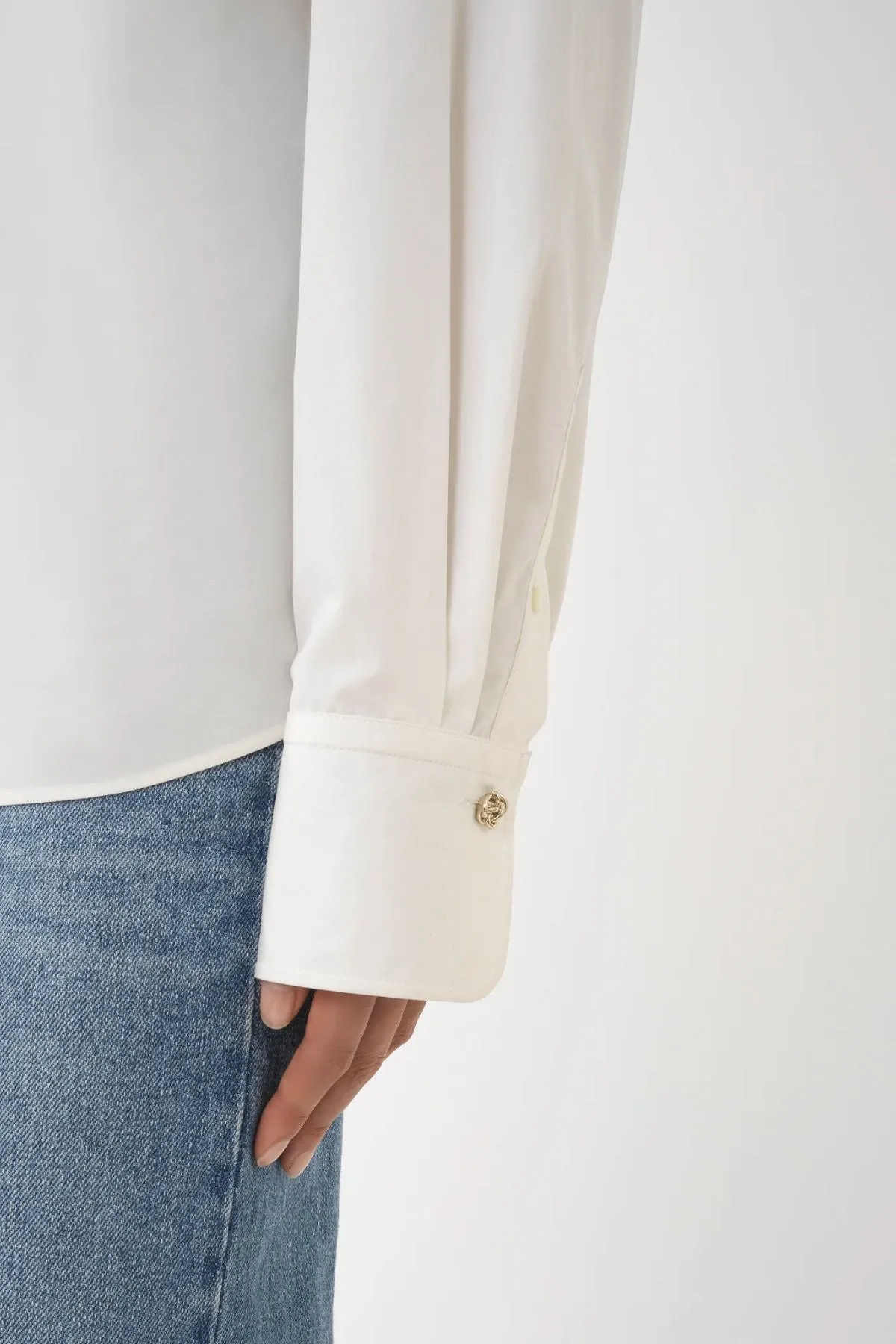 Chloé Organic Cotton Bib Front Shirt - Buttercream