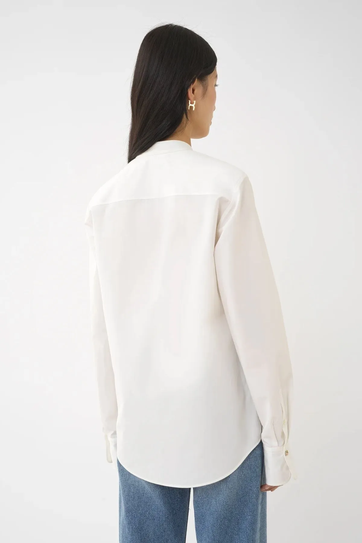 Chloé Organic Cotton Bib Front Shirt - Buttercream