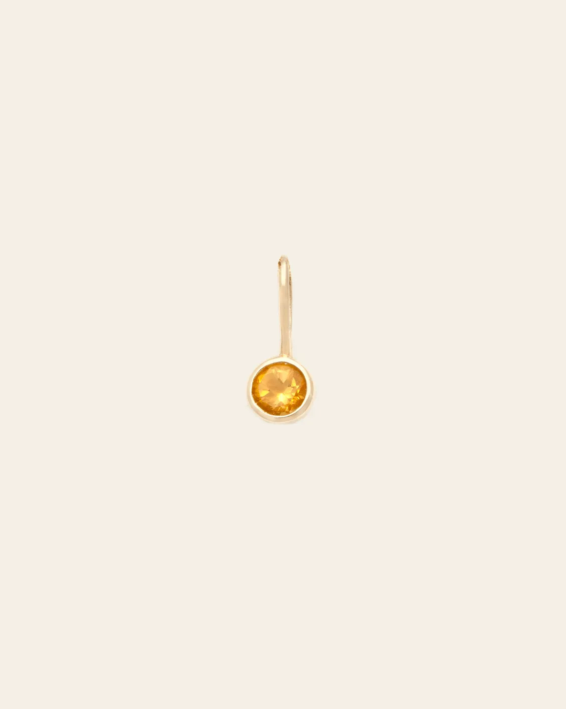 Citrine Pendant - 14k Solid Gold