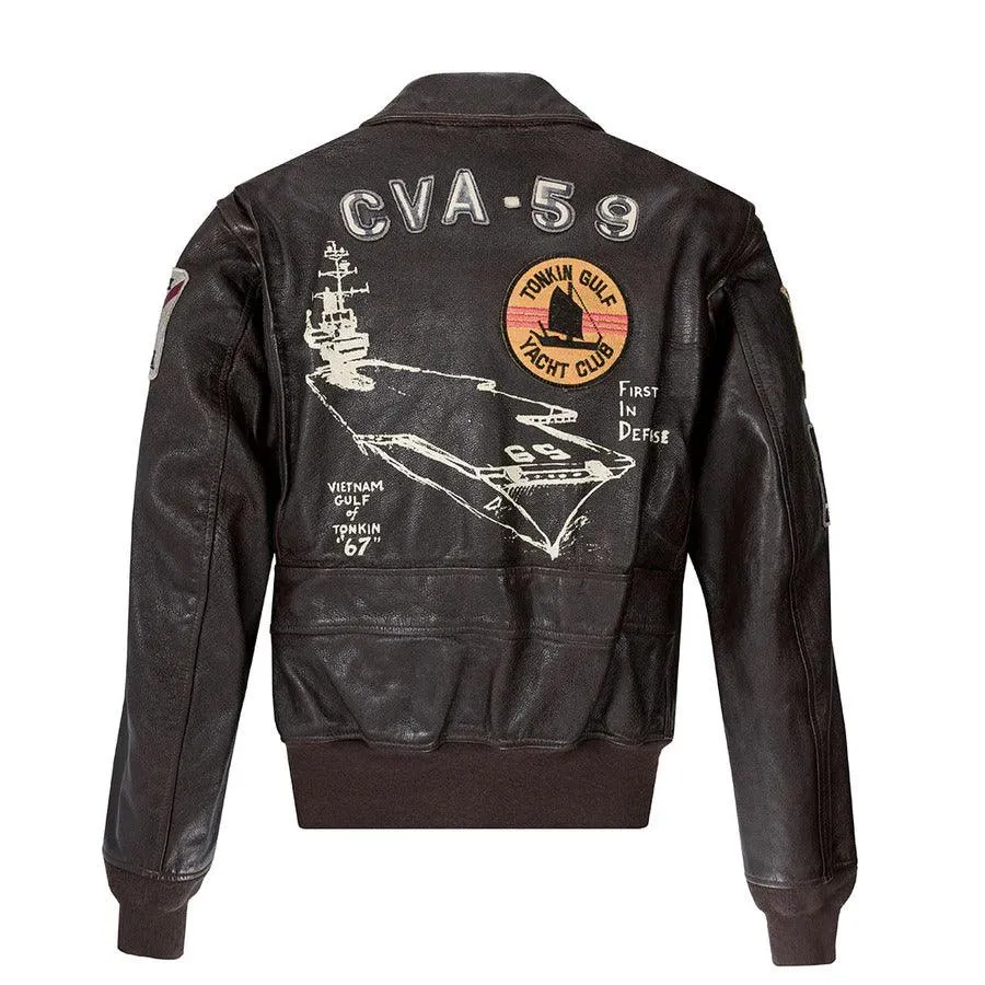 Cockpit USA USS Forrestal Carrier Pilot's Vietnam Flight Jacket