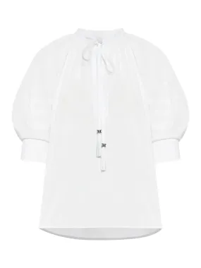 Cotton shirt with balloon sleeves