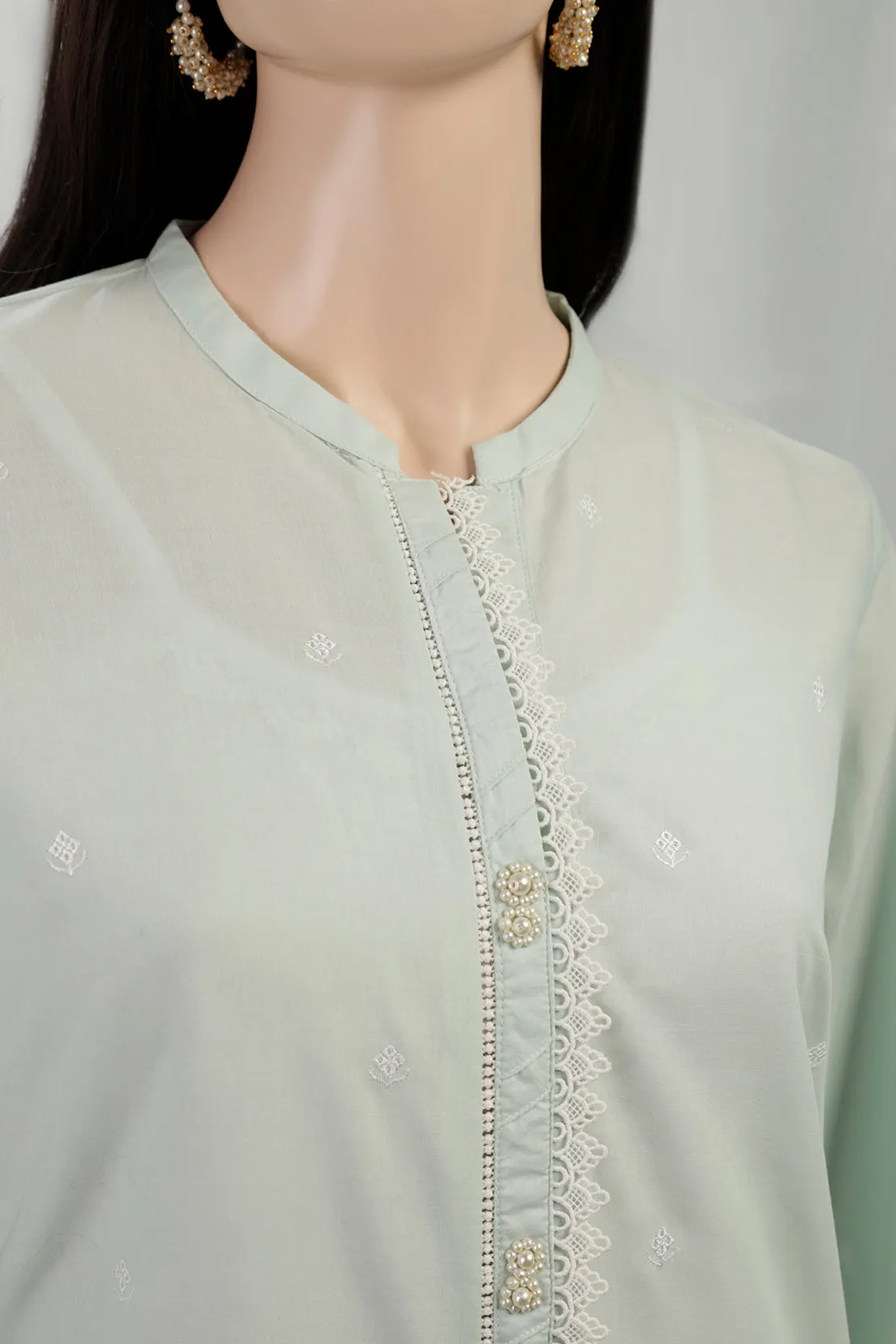 Cotton Solid Emb Stitched Shirt