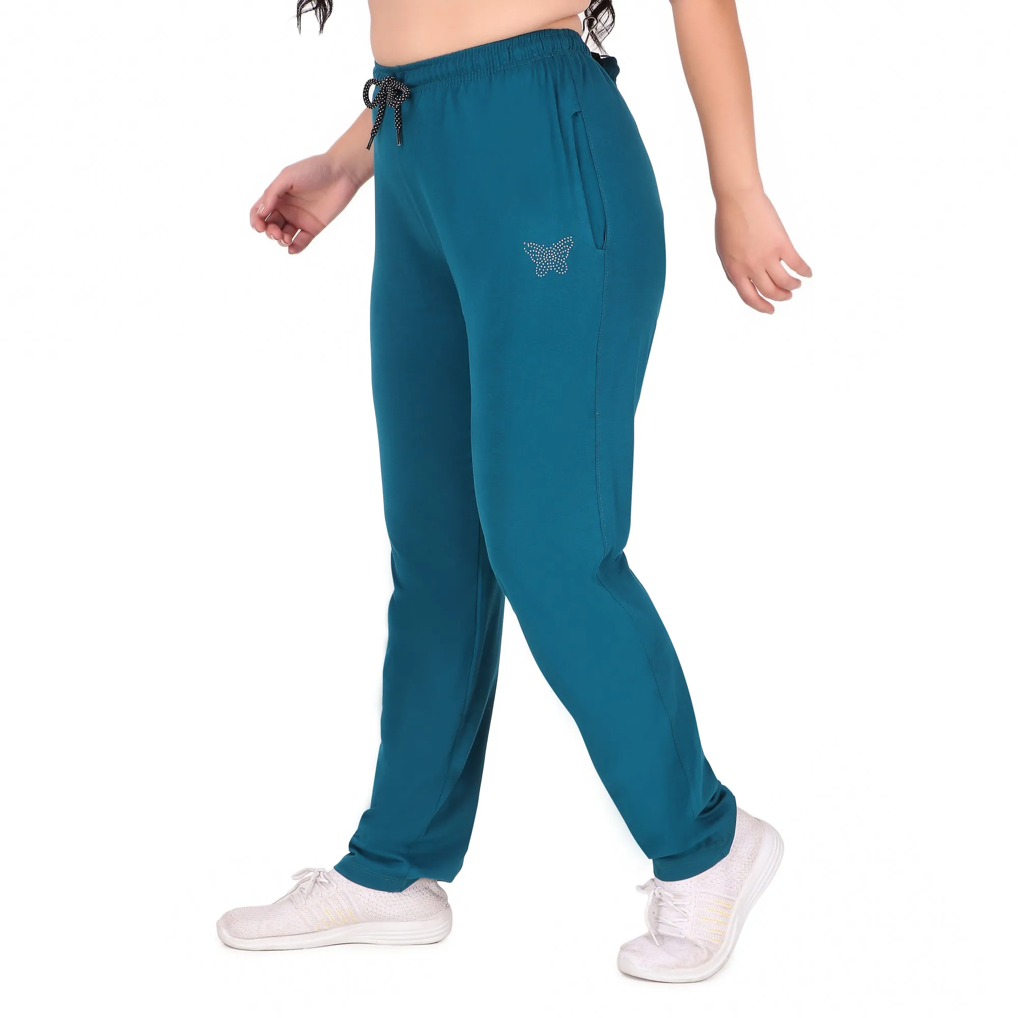 Cotton Track Pants For Women Pack of 3 (Mauve, Teal & Navy Blue)