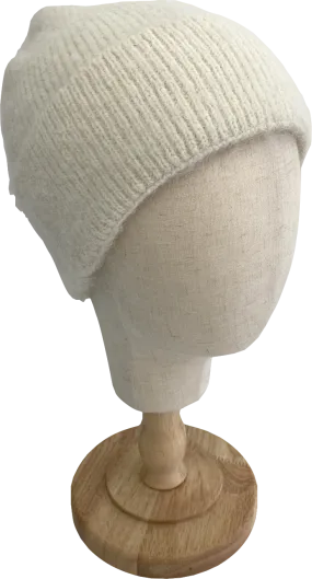 Cream Wool Beanie Hat One Size