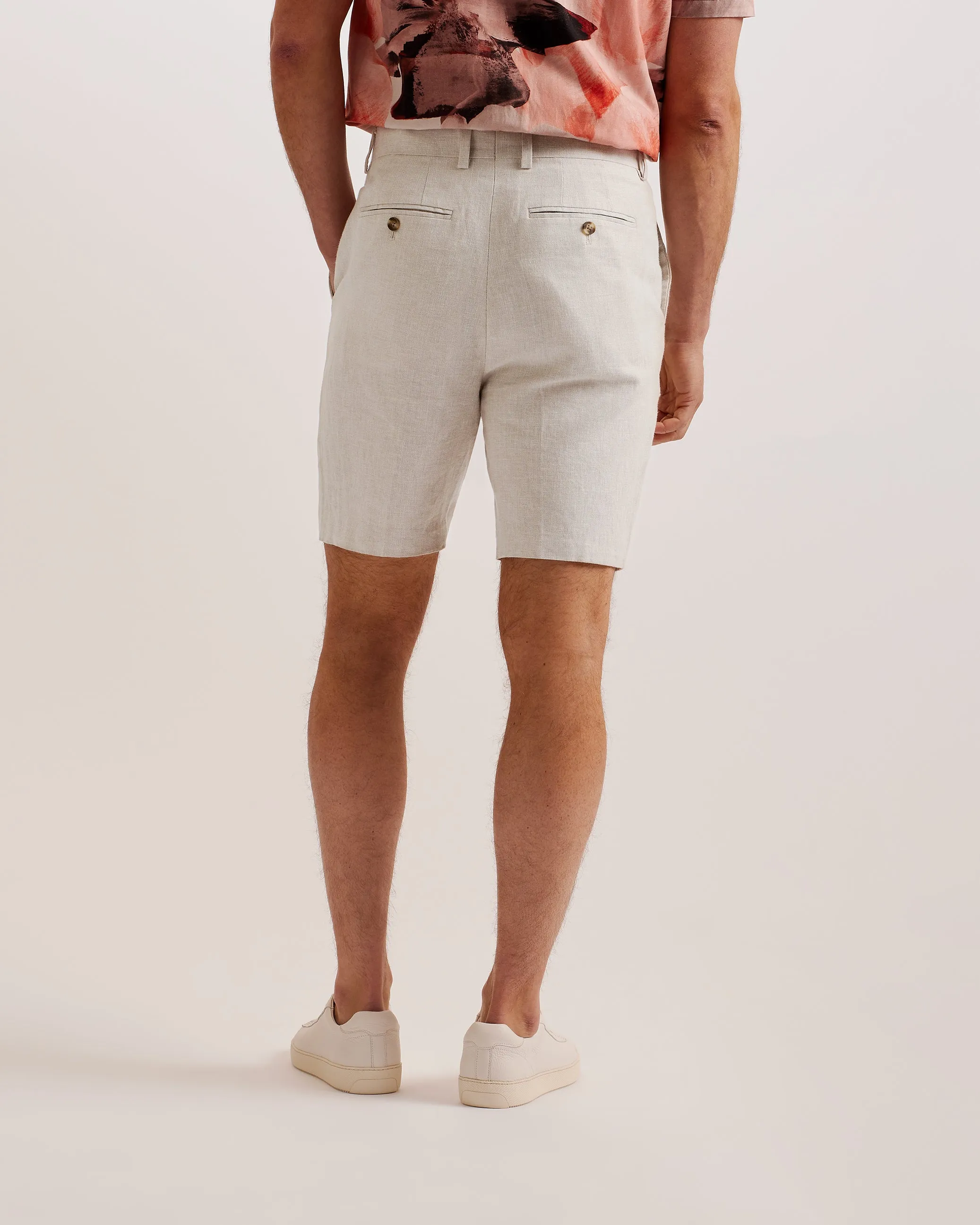 Damasks Slim Cotton Linen Short Natural