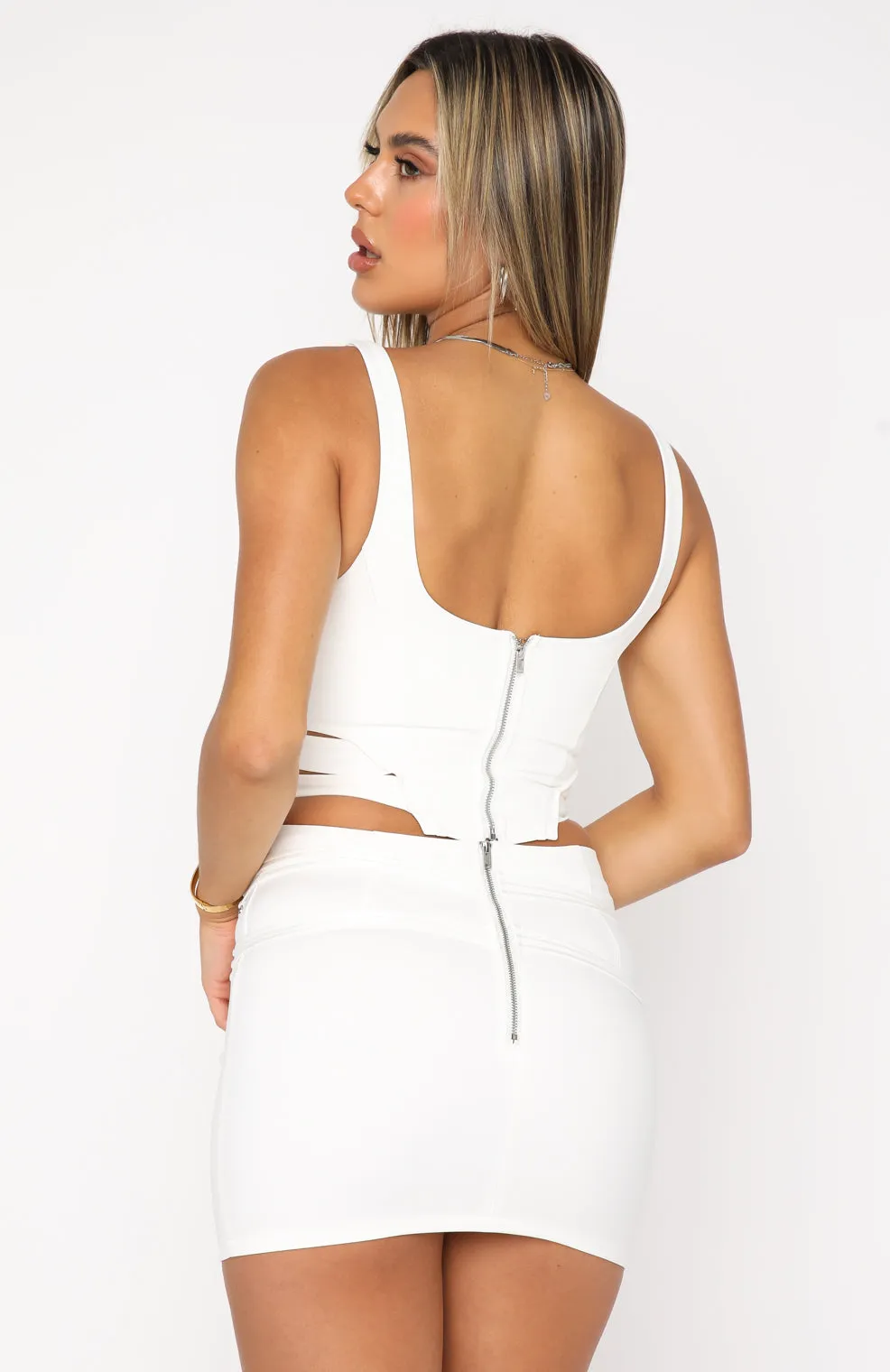 Dare To Care Mini Skirt White