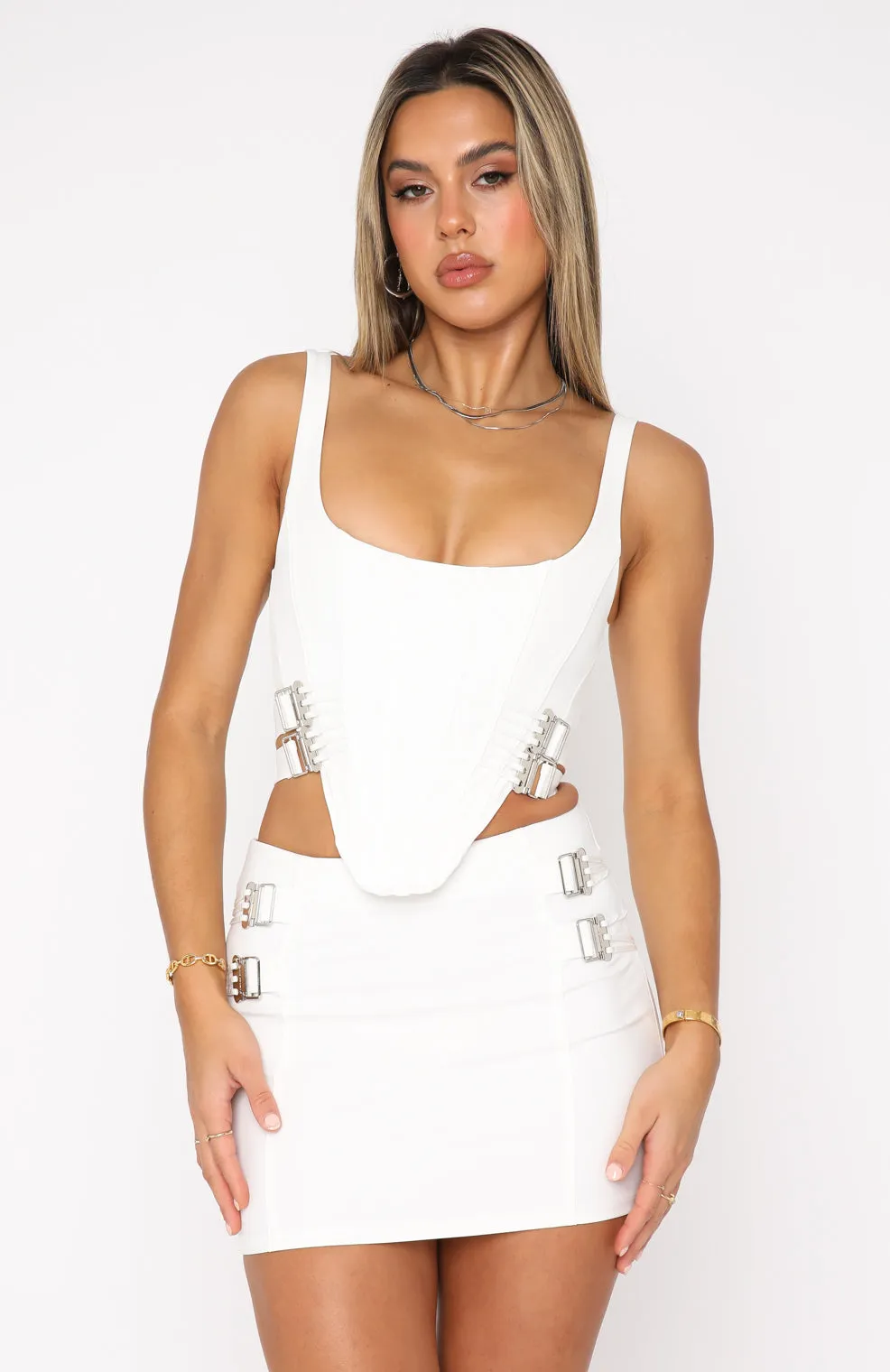 Dare To Care Mini Skirt White