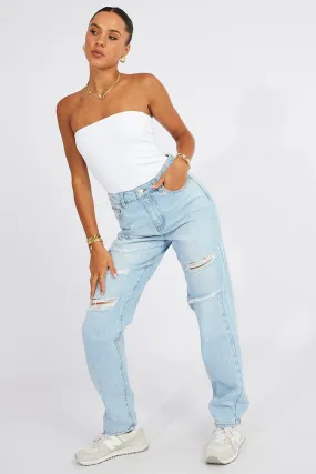 Denim High Rise Jean Ripped