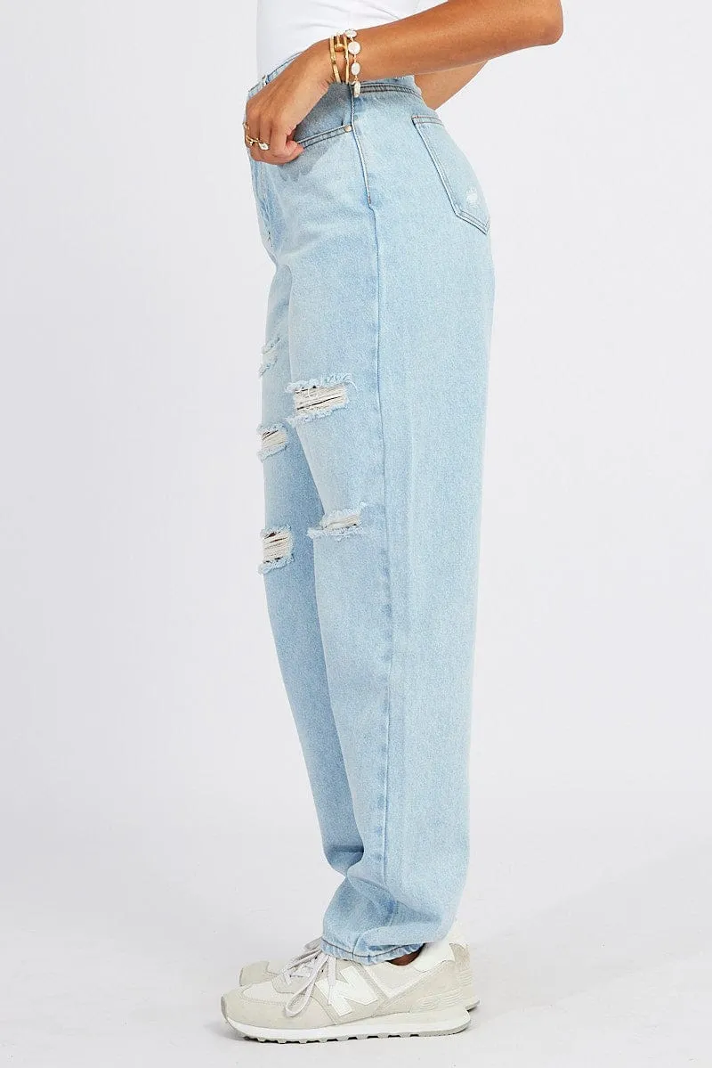 Denim High Rise Jean Ripped