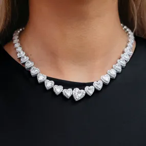 Diamond Heart Cluster Necklace