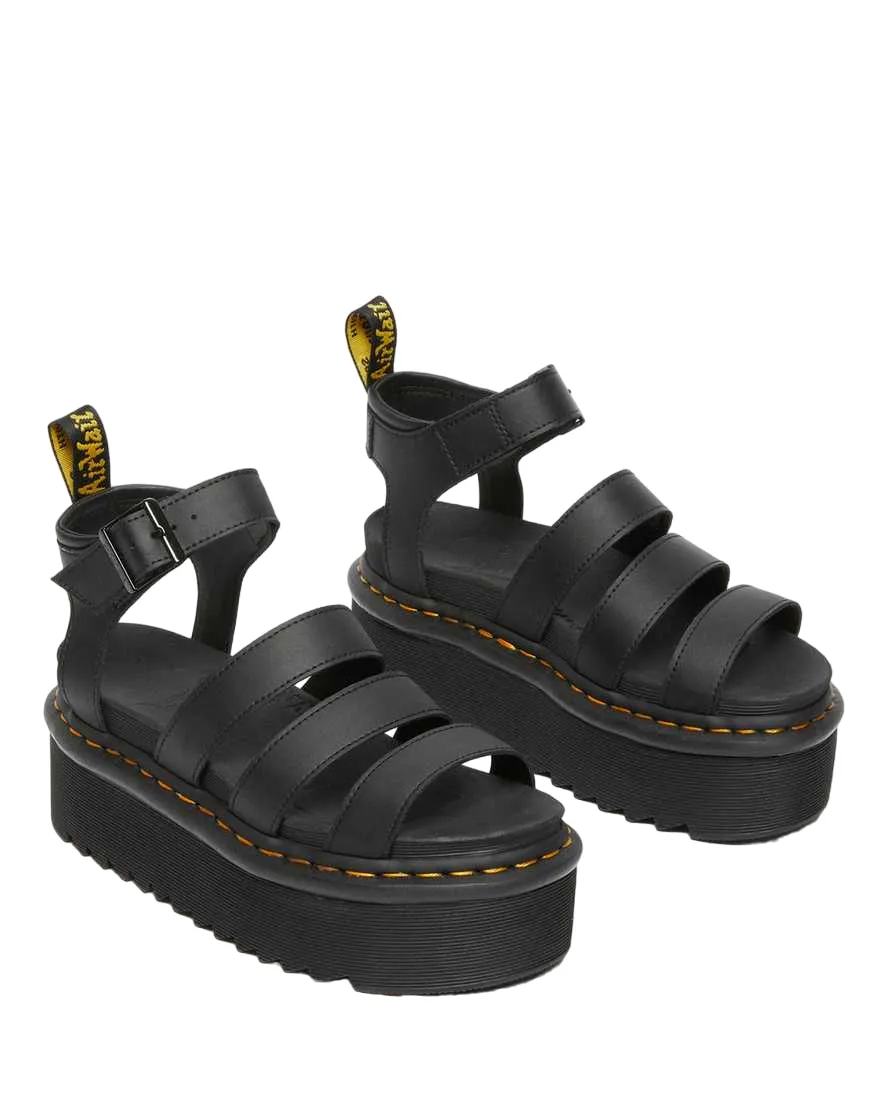 Dr. Martens Blaire Hydro Gladiator Style Leather Platform Sandals 27296001 black 