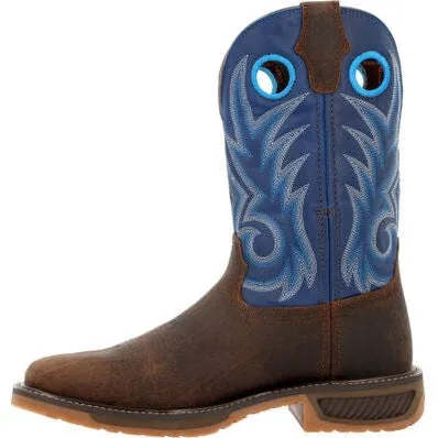 Durango Men's Workhorse 11" Worn Saddle Western Boot -Denim Blue- DDB0400