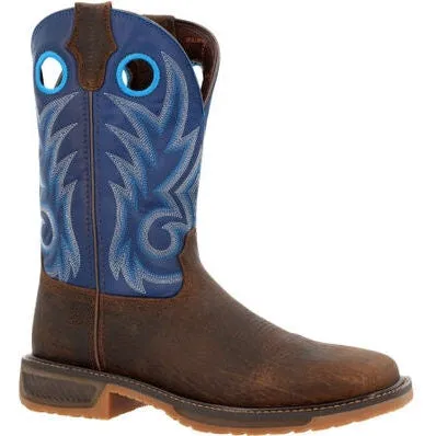 Durango Men's Workhorse 11" Worn Saddle Western Boot -Denim Blue- DDB0400