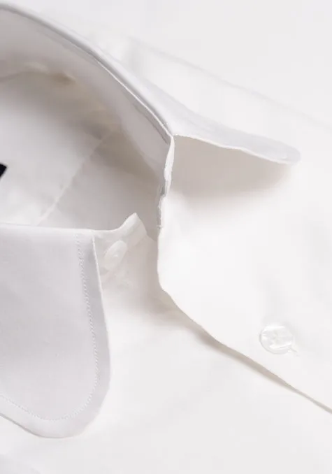 Egyptian White 60's Poplin Shirt - Club Collar