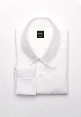 Egyptian White 60's Poplin Shirt - Club Collar