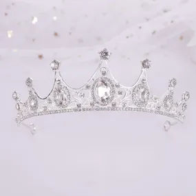 Elegant Vintage Small Baroque Crystal Tiaras Crowns, Halloween Hair Accessories, Bridal Jewelry, Rhinestone Crystal Diadem LJH39