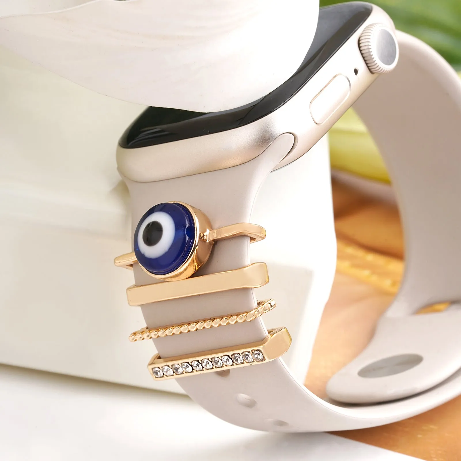 Evil Eye Brilliance Gold Ring Watch Charm