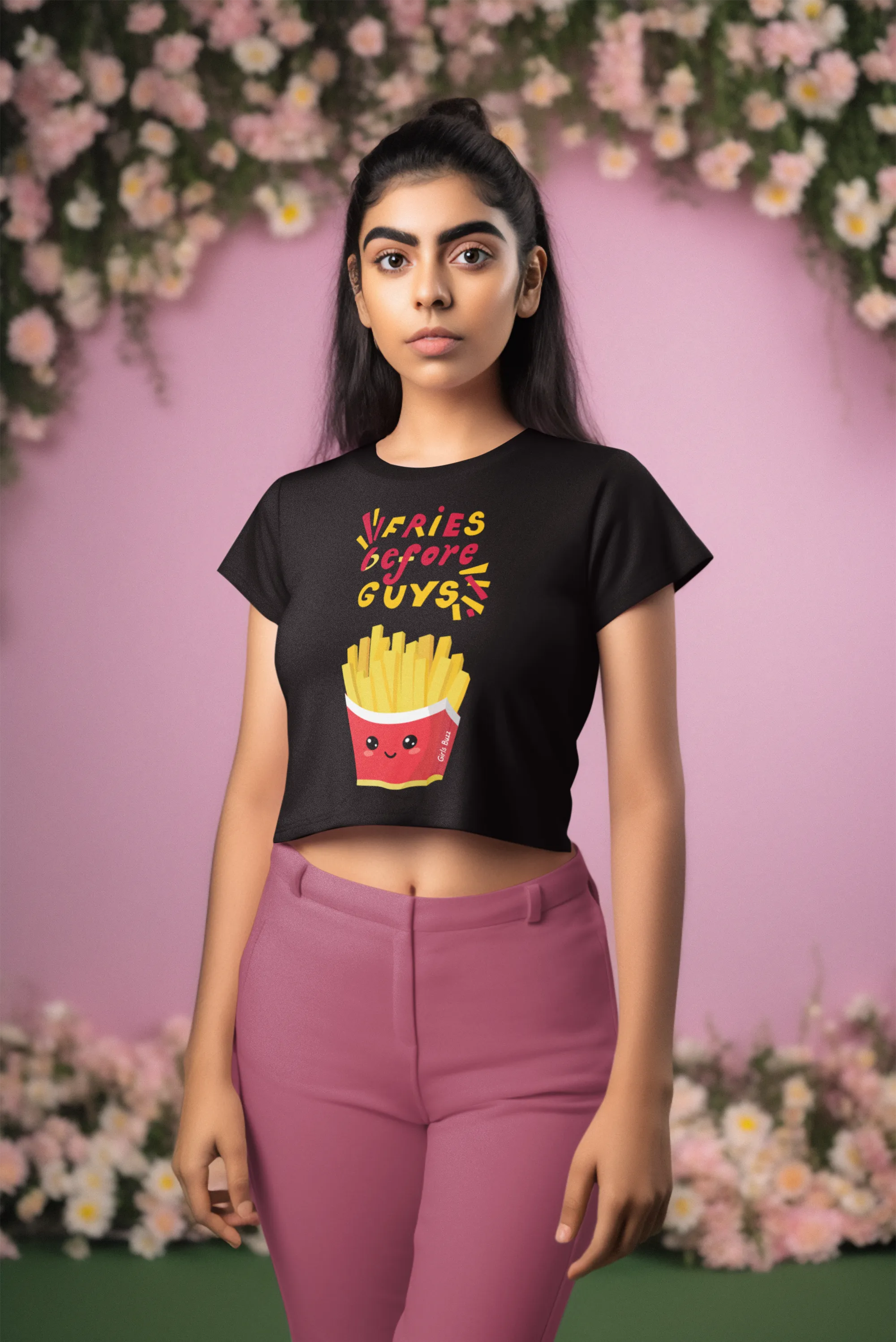 Fries Before Guys Crop Top