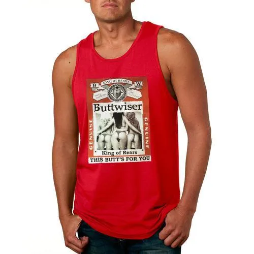 Fun Summer Tank Top- Buttwiser Red color Sizes S-XXXL