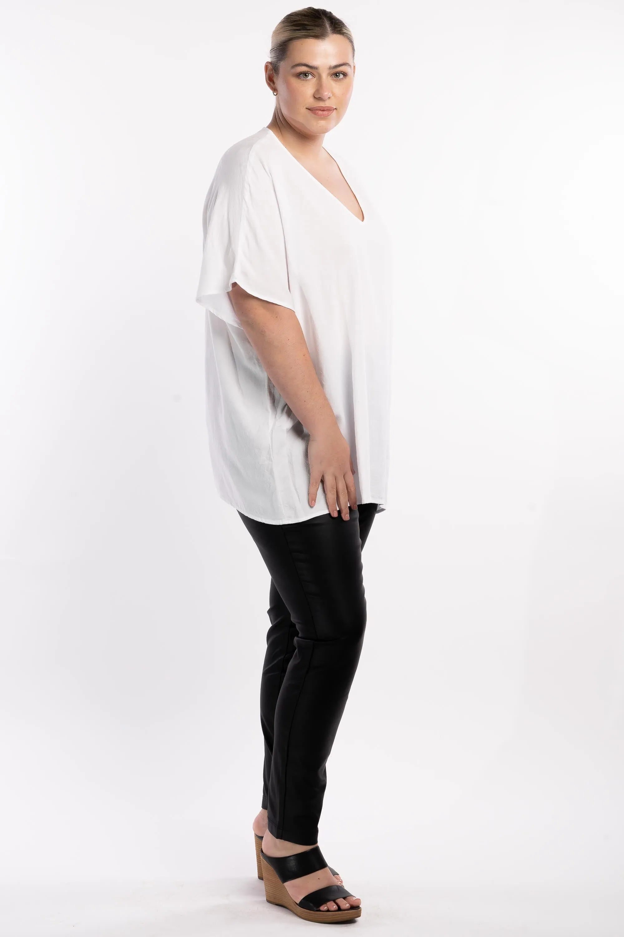 Girl On Fire Oversized Top - White