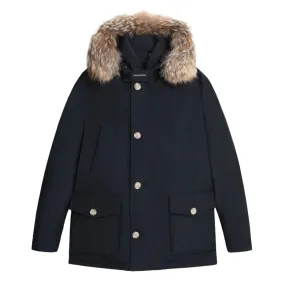 Giubbino Woolrich Arctic Detachable Fur Anorak Blu Melton