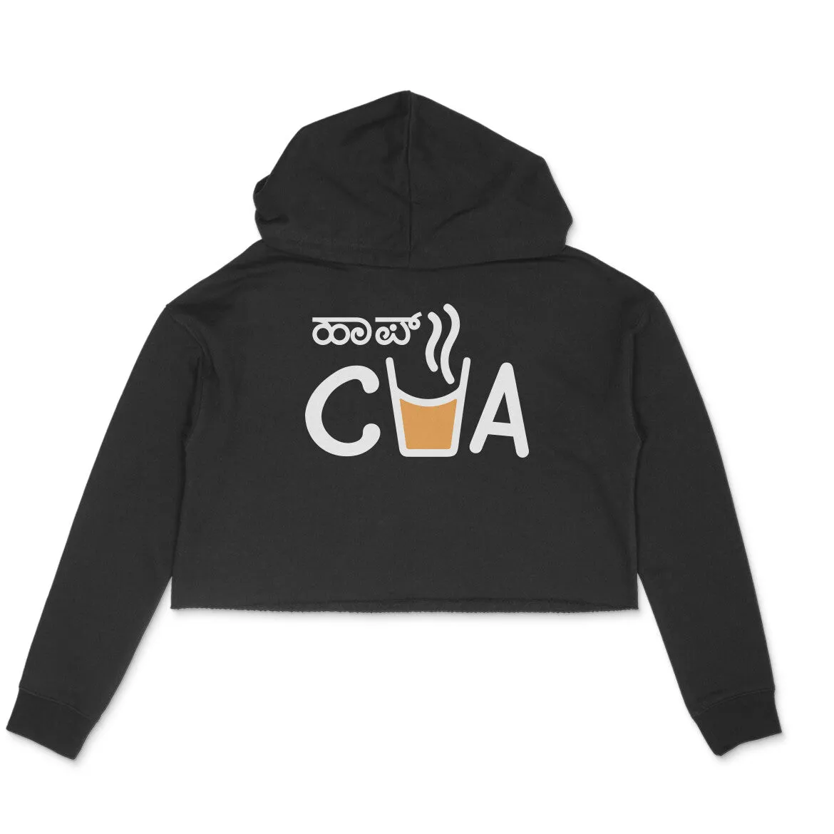 Half Cha - Kannada Crop Hoodie