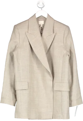 H&M Beige Longline Wool Blend Blazer UK XS