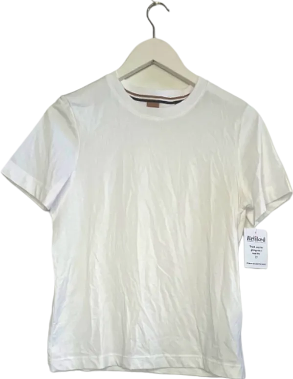 Hugo Boss White Cotton T-Shirt UK XS