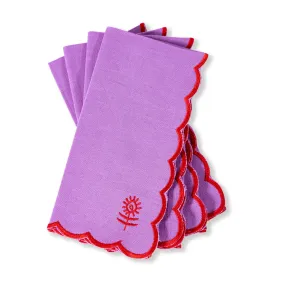 Icon Linen Napkins S/4 - Lilac   Cherry