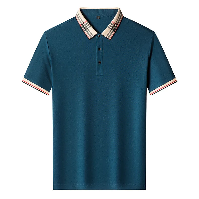 INSTOCK - Summer men's lapel polo shirt solid color casual men's