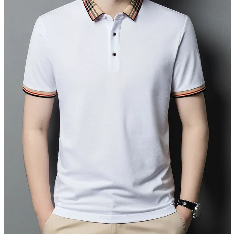 INSTOCK - Summer men's lapel polo shirt solid color casual men's