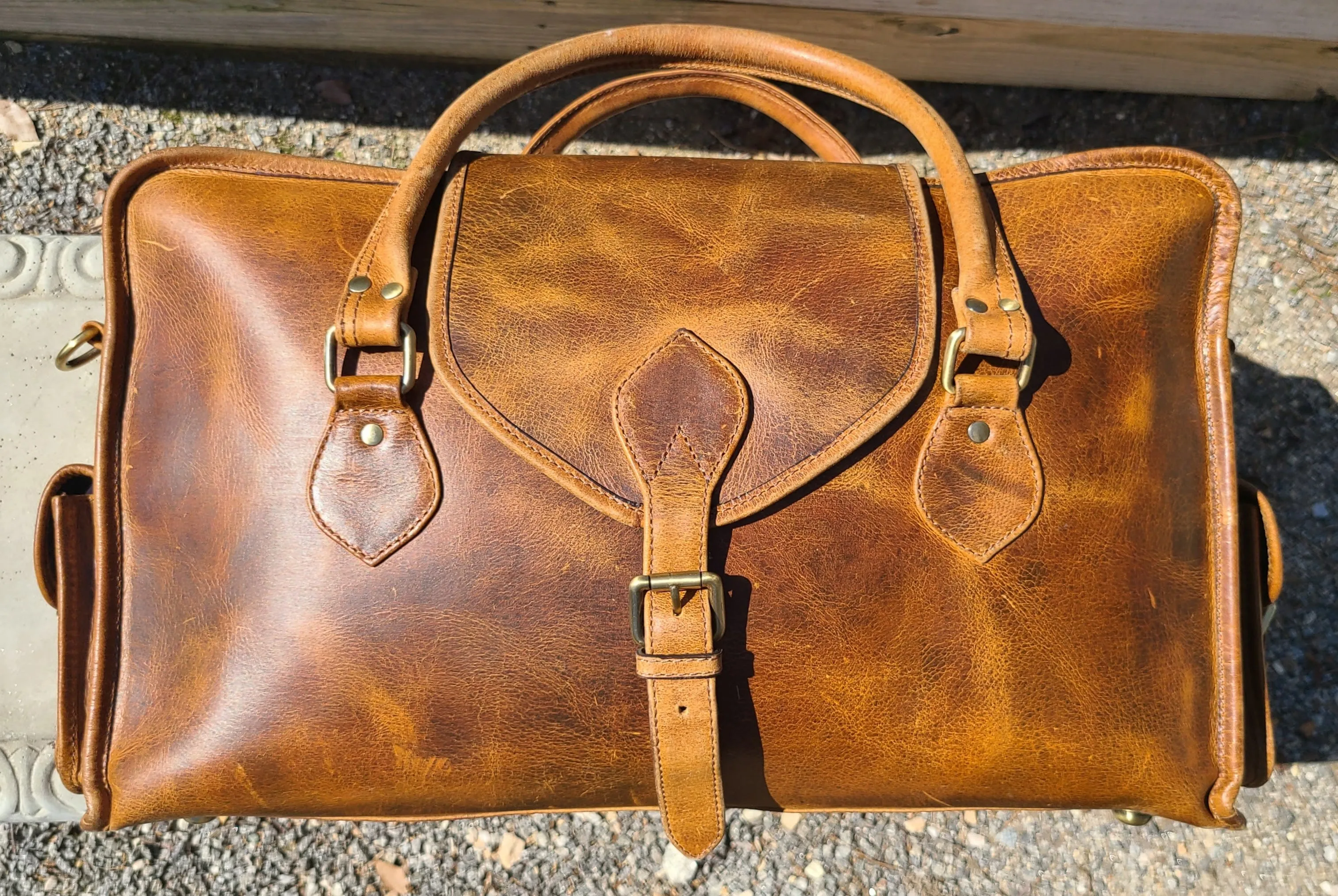 Italian Leather Weekender Duffel