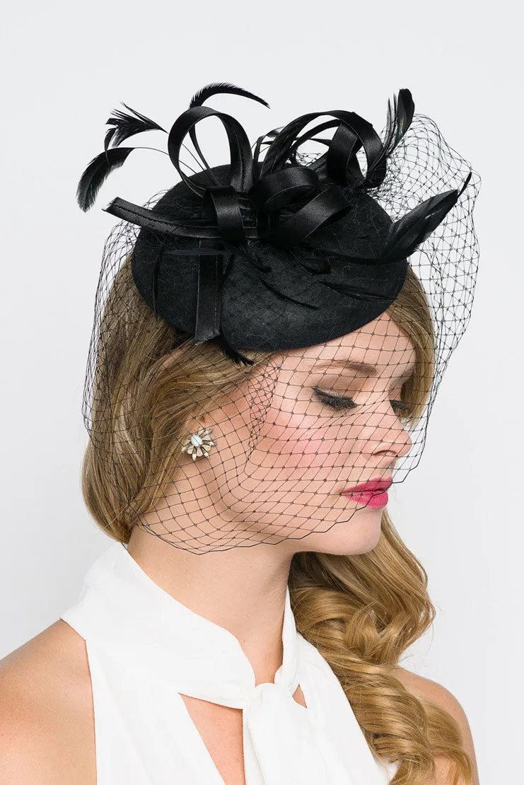 Juliet Felt Fascinator - Black