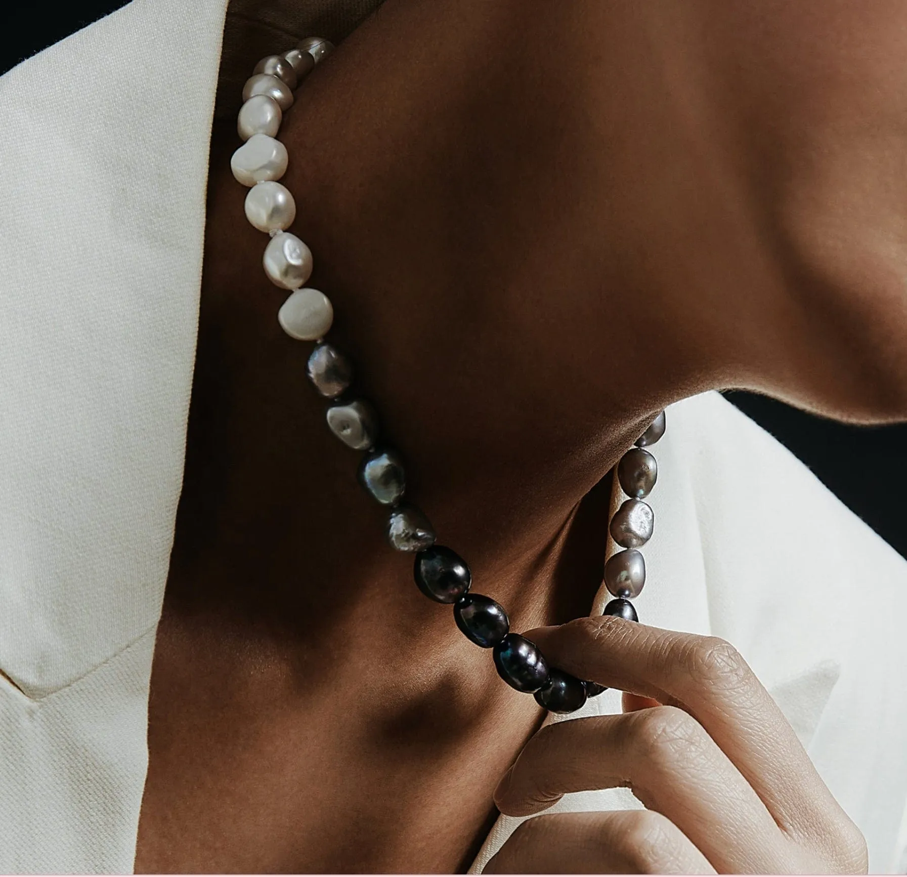 La Fume'e  Baroque Pearl Necklace