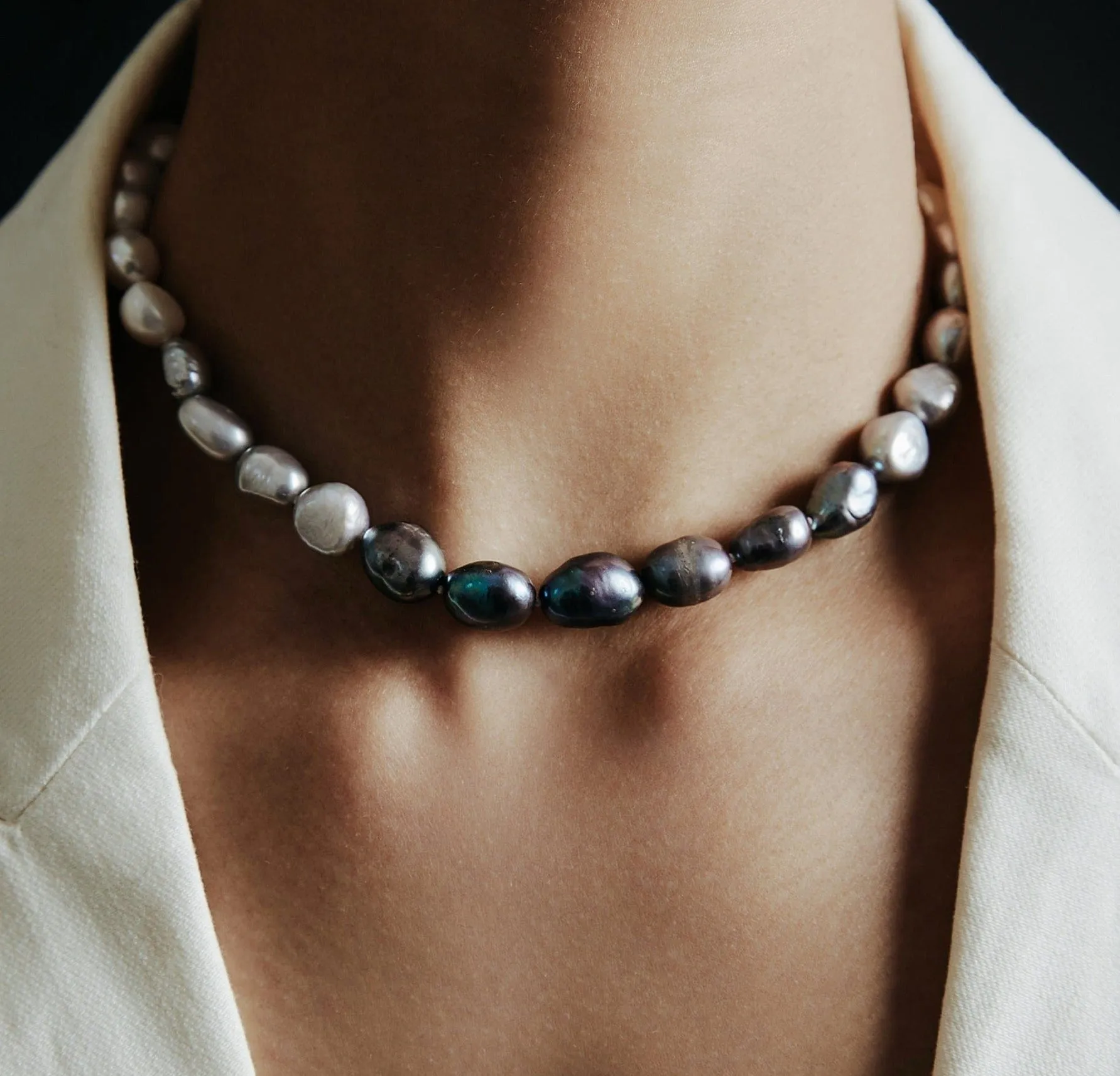 La Fume'e  Baroque Pearl Necklace