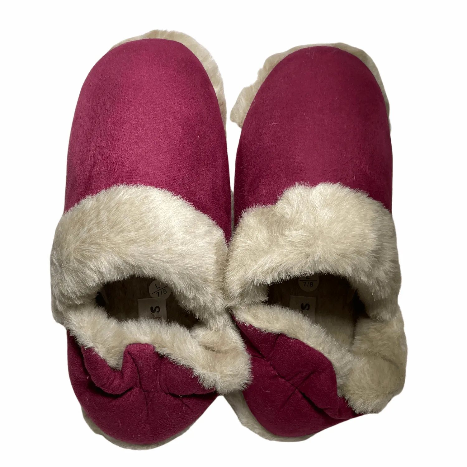 Ladies Micro Suede Slipper Warm Fluffy Lining Collar Elasticated Heel