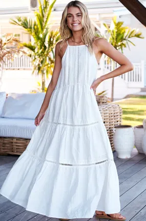 Lala Linen Maxi Dress - White