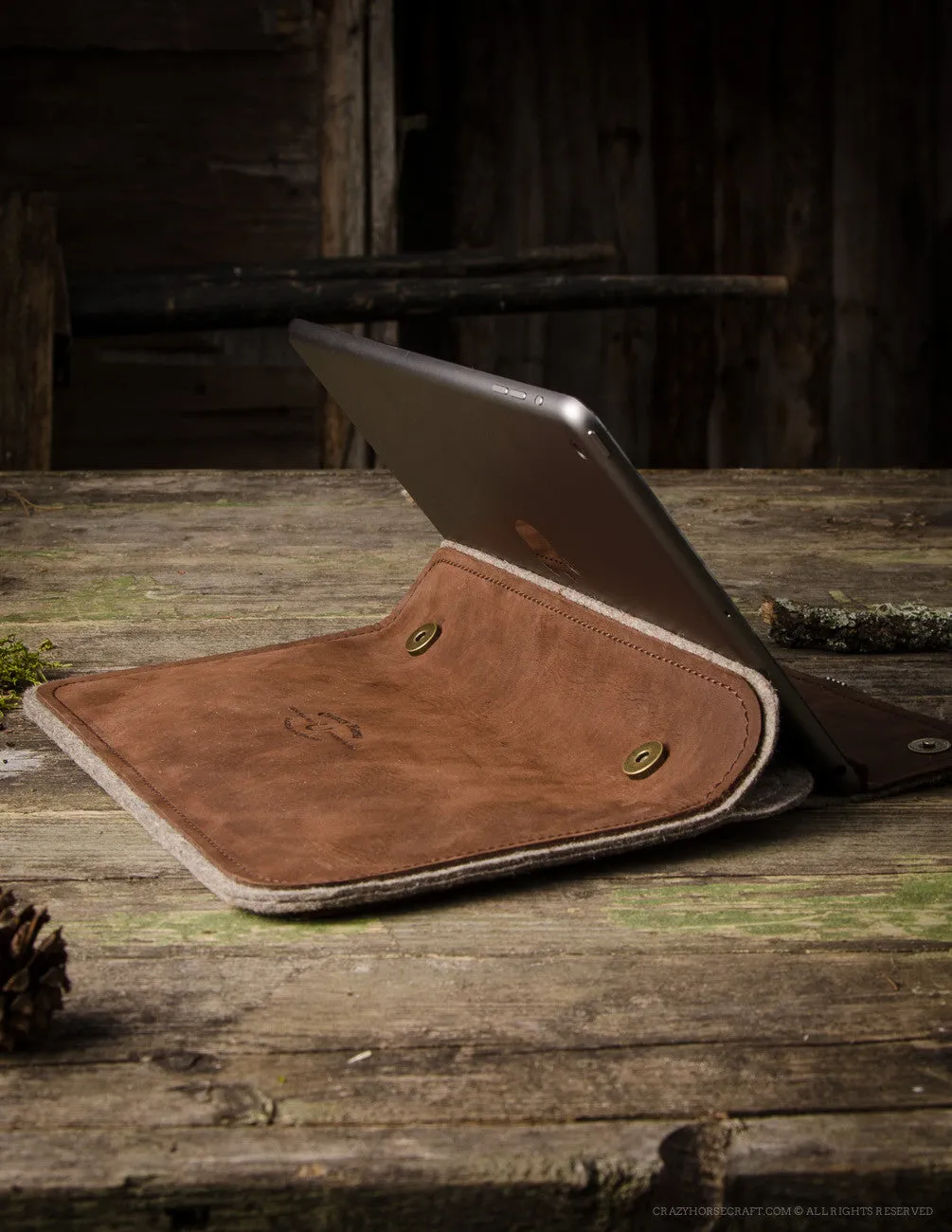 Leather MacBook 12 Case | WoodBrown