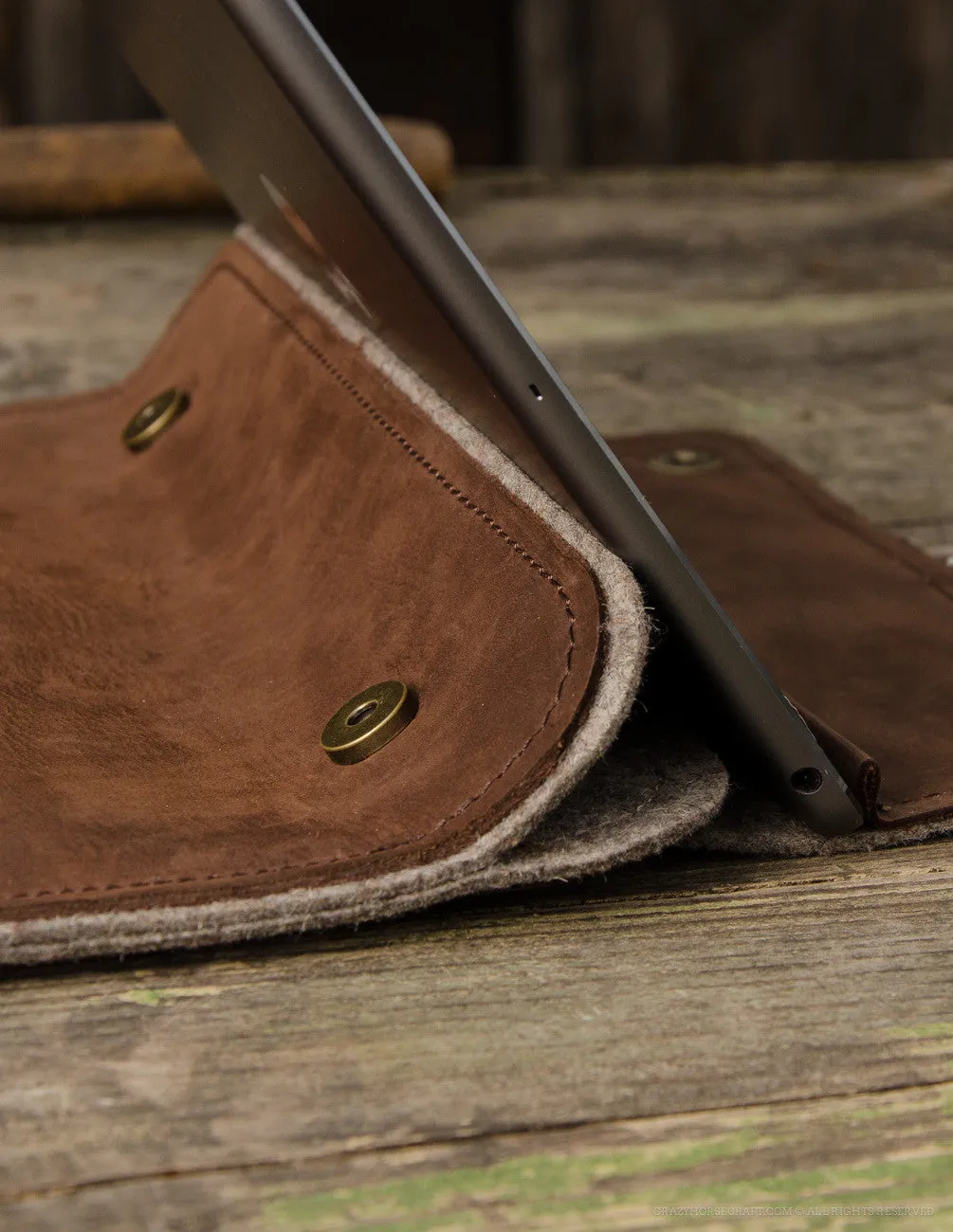 Leather MacBook 12 Case | WoodBrown