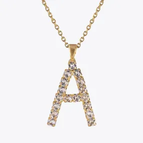 Letter Necklace A / Crystal