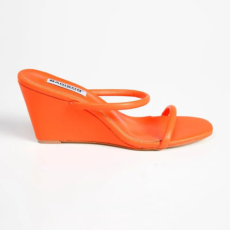 Madison Alora Strapped Wedge - Orange