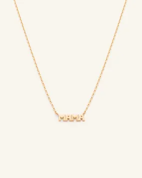 Mama Necklace - 14k Solid Gold