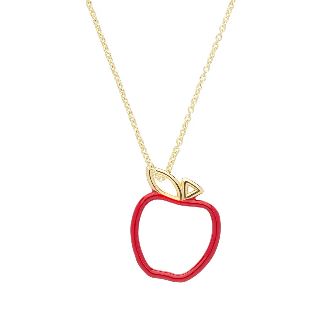 MANZANA ENAMEL RED NECKLACE