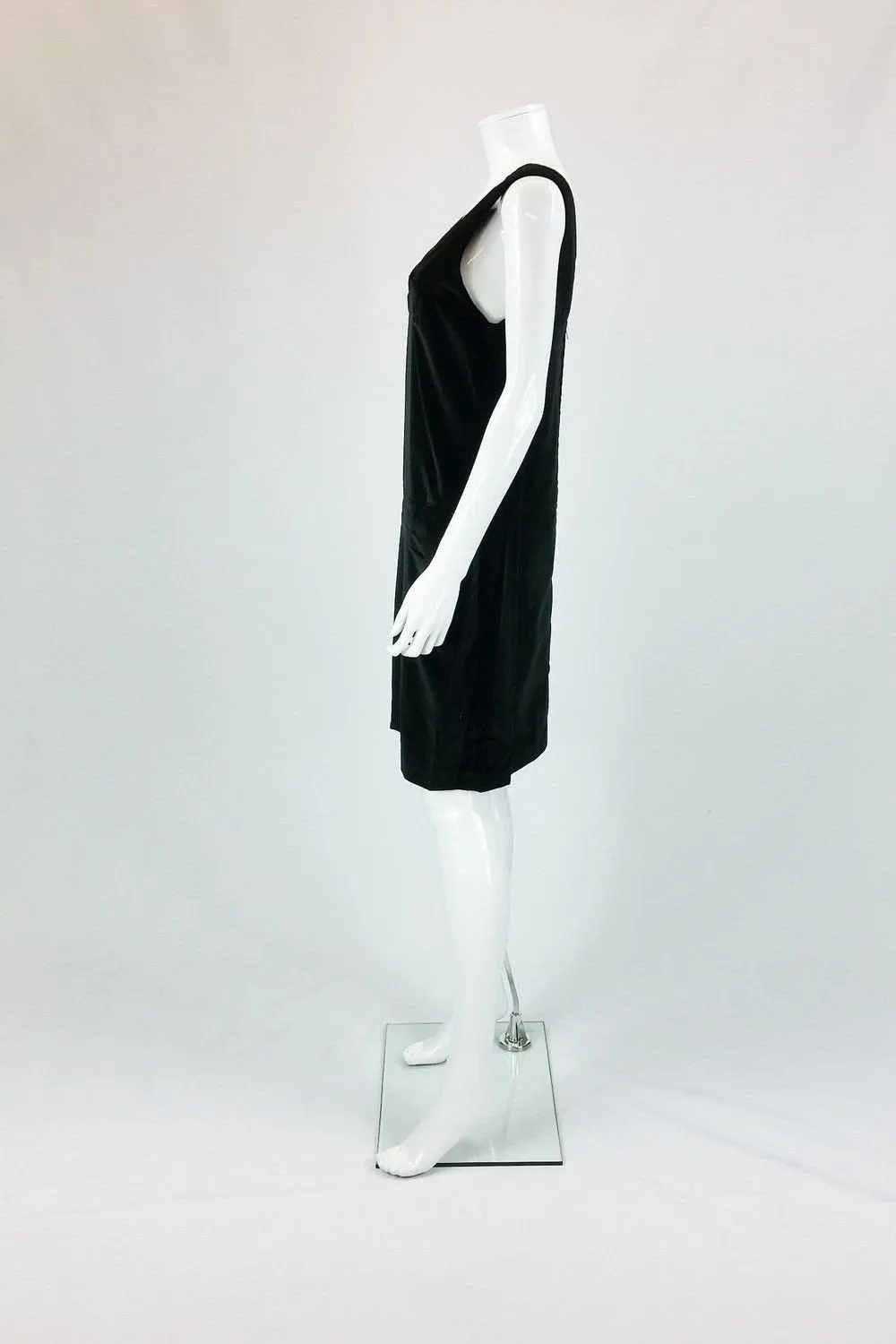 MARC JACOBS Marc Classic Black Velvet Sleeveless Shift Dress (UK 10/ US 6)